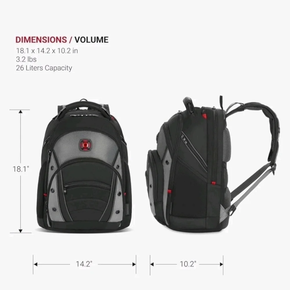 Swiss Gear Wenger Synergy Backpack Laptop Business Black & Gray 16